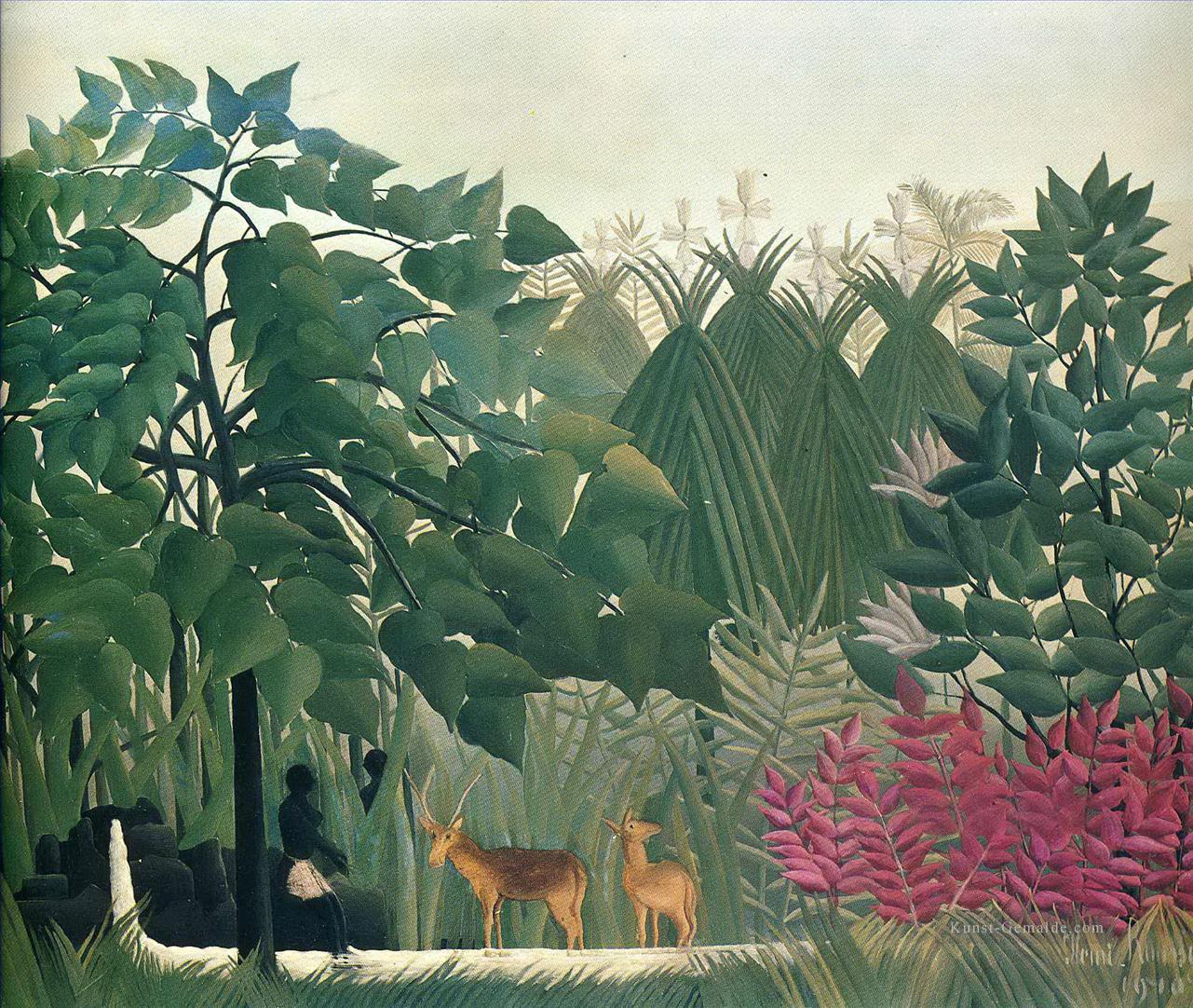 Der Wasserfall 1910 Henri Rousseau Post Impressionismus Naive Primitivismus Ölgemälde